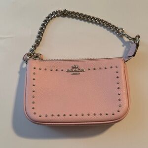 Coach Light Pink Studded Wristlet